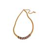Vintage High-End Zircon-Inlaid Geometric Snake Bone Choker Necklace