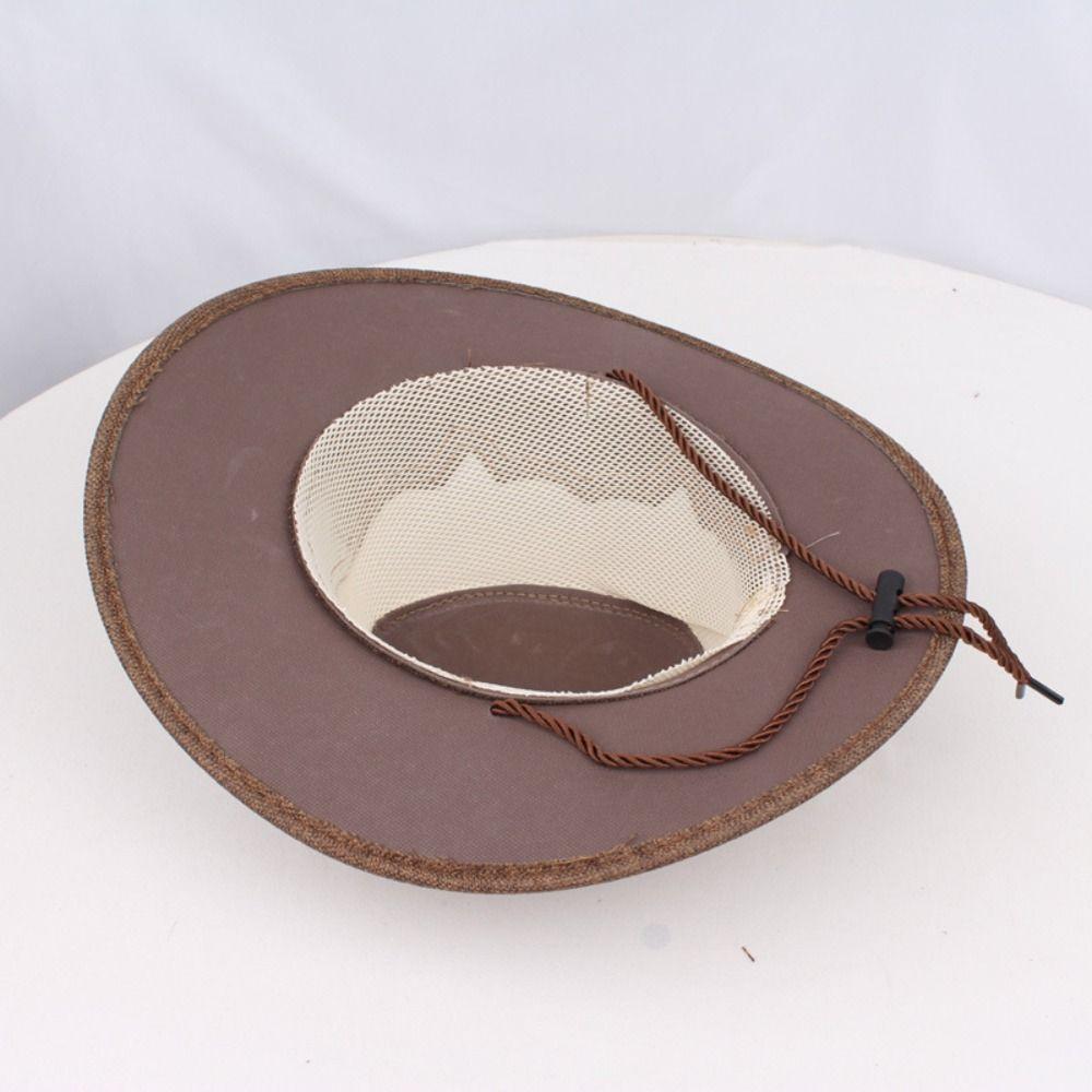 Ethnic Style Western Cowboy Hats Wide Brim Sun Protection Fisherman Cap Outdoor
