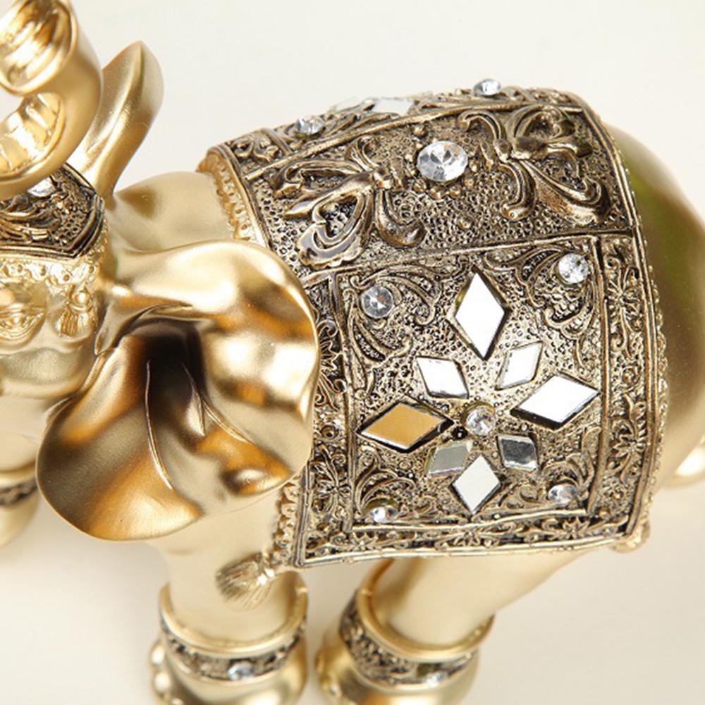 Lucky Elephant Decoration Statue Cute Elephant Figurines Statue for Living Room Bedroom Decor