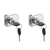 Glass Door Lock 2 Pack Stainless Steel Clamp Display Cabinet Security Lock for Showcase