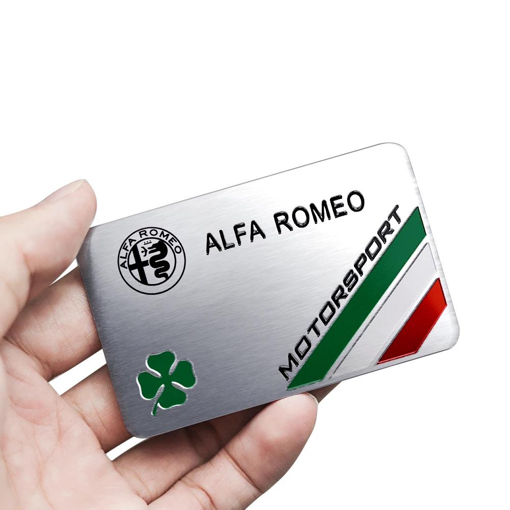 AAACP1 Car Aluminum Badge Body Decor Sticker For Alfa Romeo Italy Giulietta GT 159 147 156 Mito Brera Giulia F1 Stelvio Volante Clover