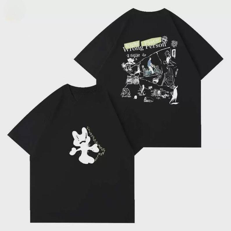 2026 Summer Fashion Tee RM Solo Merch T-shirt Kim Namjoon _right Place, Wrong Person_ Themed Printed Short-sleeved T-shirt 4XL
