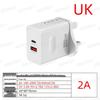 Carregador Rápido USB+PD de Porta Dupla 38W com Carregamento Rápido (UE / EUA / UK Plug)