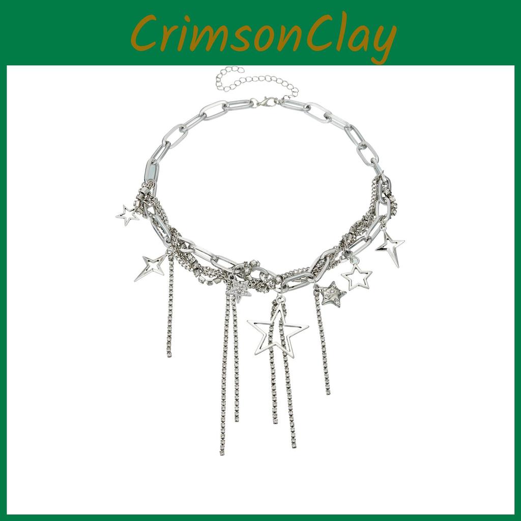 Stunning Heart Shaped Rhinestone Necklace For Women Fashionable Chain Accessory
