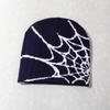 Hot-selling Y2K Spiderweb Knitted Hat European American Style Trendy Winter Beanie Jacquard Pattern 48-50cm Head Circumference