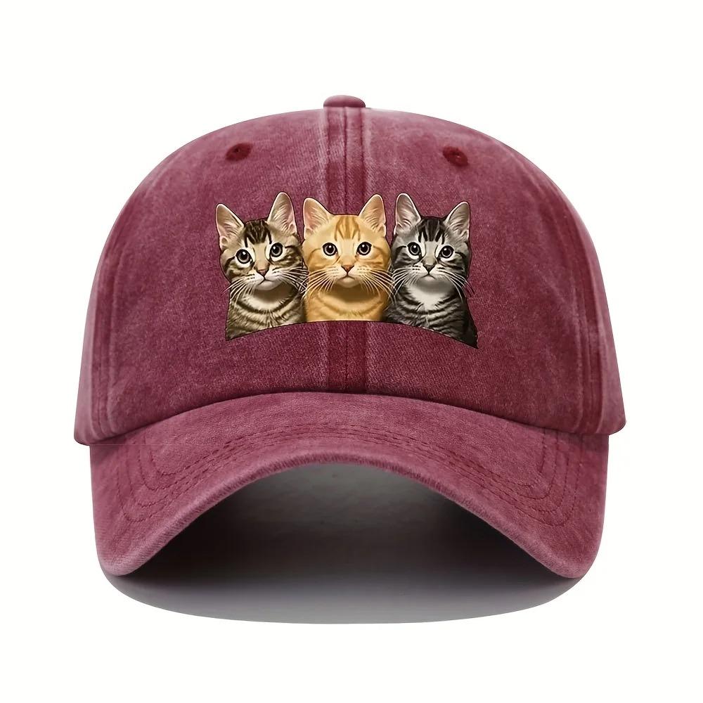 Fashion Washed Cotton Denim Baseball Caps Men Women Vintage Animal 3D Print Outdoor Sports Trucker Dad Hat Female Male Sun Hats