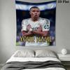 Custom Name Kylian Mbappé Wall Tapestry Aesthetic Wall Hanging Printed Fabric Blanket Decorative Tapestries for Bedroom Living Room Home Decor