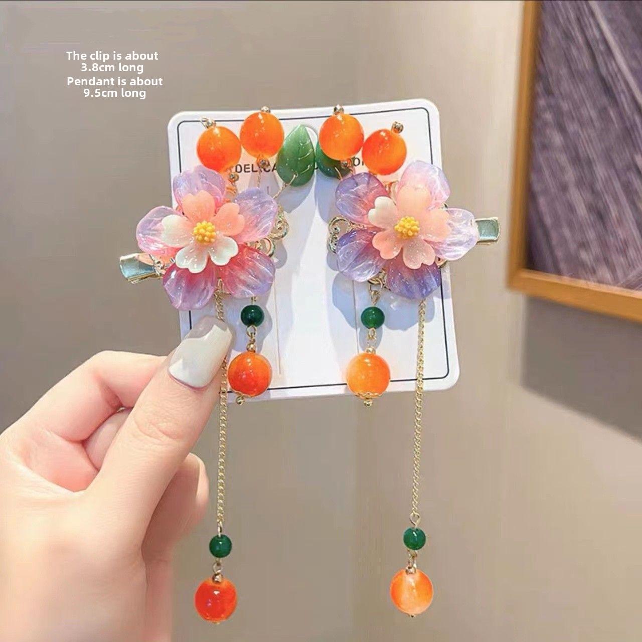 Детская заколка для волос «Принцесса» с кисточками — головной убор в древнем стиле ханьфу