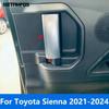 For Toyota Sienna - 2024 2025 Chrome Interior Middle Door Handle Cover Trim Decoration Sticker Accessories Car Styling