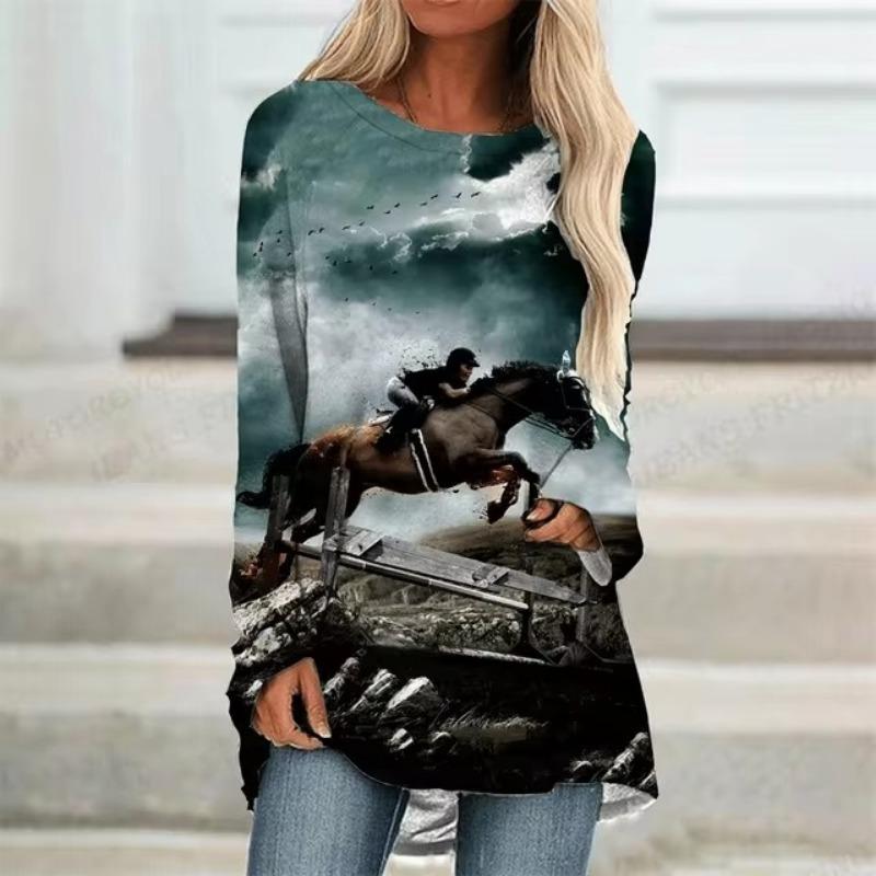Women's T shirt Tee Christmas Snowflake Print Sparkly Painting Long Sleeve Home Weekend Basic V Neck Regular Painting