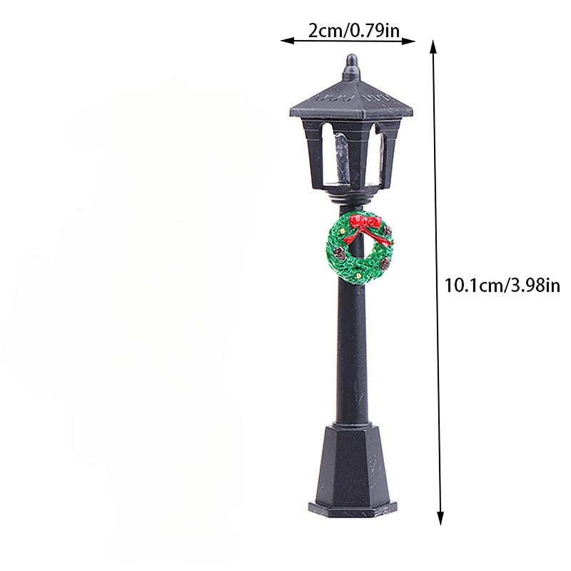 Hot sale 1/2pcs 1/12 Dollhouse Miniature Christmas Park Street Lamp Doll Streetlight Decor Doll house decoration