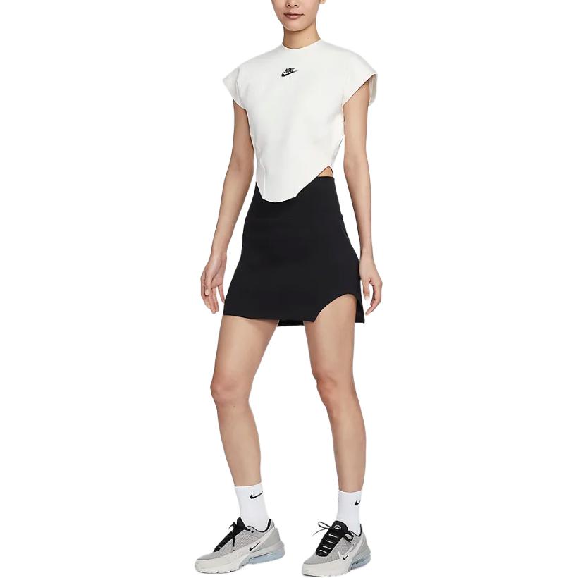 Nike Tech Fleece Comfort Stretch Knit High-Waist Casual Skirt Women bottoms Black FQ1853-010