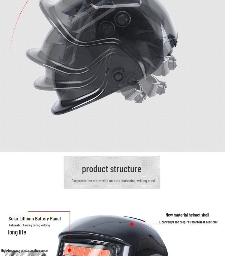 Auto-Darkening Welding Cap for Arc Welding, Head-Mounted, Anti-Burn Protective Mask