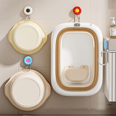 Dopamin-Farbe Saugnapf-Beckenhalter, Wandmontiertes Badezimmer-Aufbewahrungsregal, Badezimmerhaken-Aufhänger, Starke Saugkraft