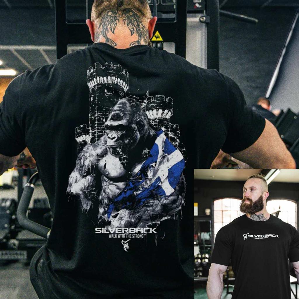 Tricou de antrenament Silverback Fitness Gym Casual pentru bărbați și femei Brand de lux Top 2026 Nou Trend Logo Artistic Doodle