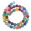 Multicolor Stripe Agates Stone Round Beads 15"Strand Smooth Loose Spacer Beads 4/6/8/10/12mm for Jewelry Making DIY Bracelets Accessories