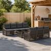 8 Piece Garden Sofa Set In Grey and Dark Grey Poly Rattan