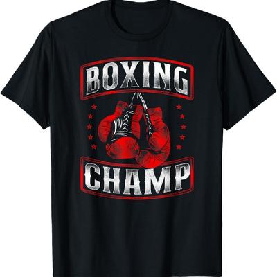 T-Shirt da Pugilato Vintage Pugile Campione