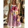 Women's Flower Pattern Printed Sleeveless Round Neck Dress Loose Soft and Comfortable Plus Size Dress