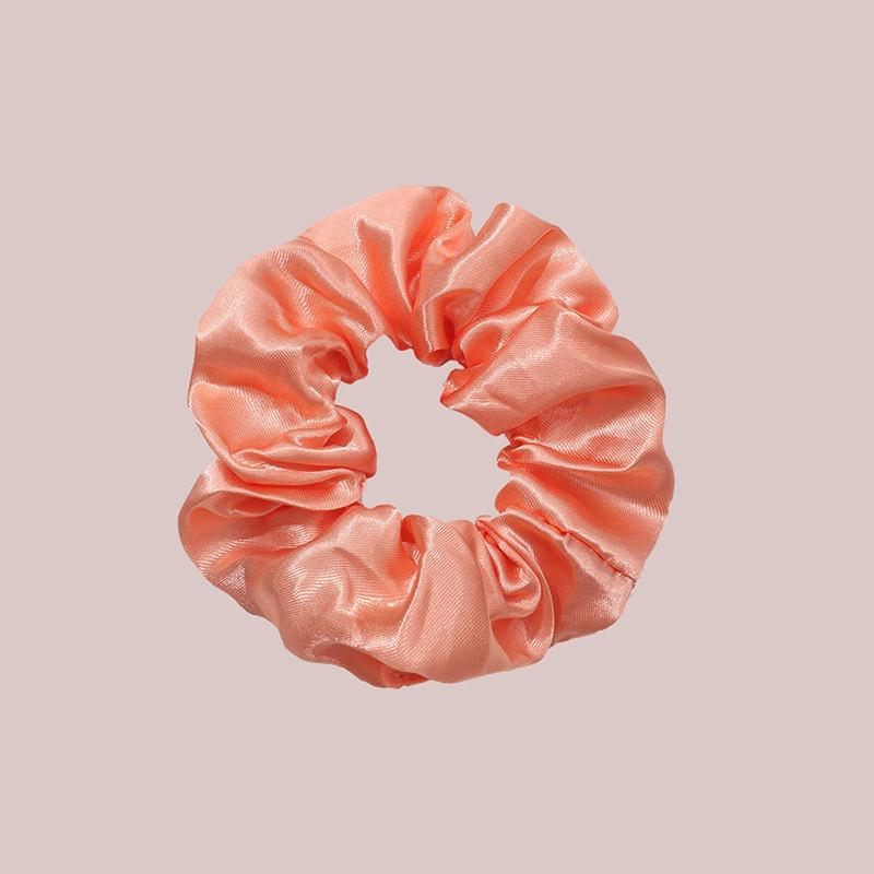 8Pcs  Satin Fabric Sausage Loop Hair Rings Set Solid Colour Fabric Loop Hair Rope Hair Scrunchies Scrunchy Black Coffee