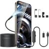 Endoscope Camera with Light for iPhone Android: 1920P HD Snake Camera Borescope with 8 LED Lights, IP67 Waterproof Inspection Camera for Drain Pipe