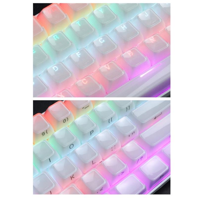113Key PC Keycaps Set for Mechanical Keyboards with Double Shot Injections OEM Profile Keycap Crystal Jelly Design