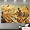 2D Sphinx Pyramid Backdrop, Ancient Egyptian Desert Scene Photography Background