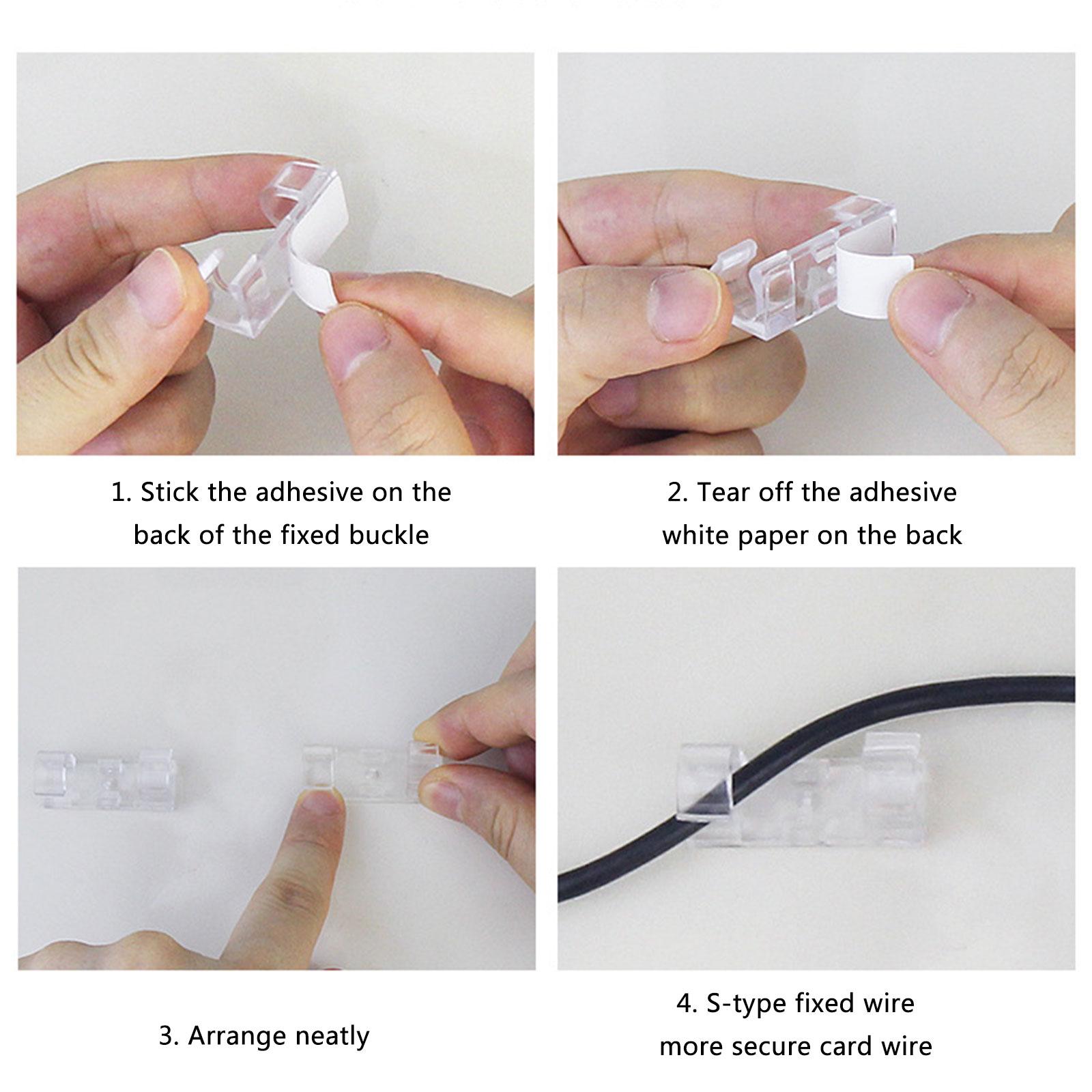 

Self Stick Cable Holders Cable Organizers Clips for Neat Wire Arrangement in Various Setting L белый