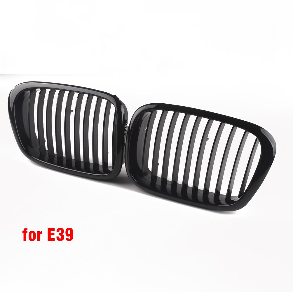 Front Center Matte black Wide Kidney Hood Grille Grill For BMW E39 525 528 530 535 M5 1997 2003