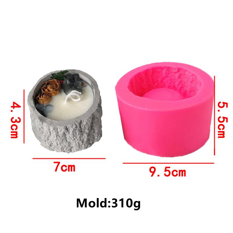 Flowerpot Plaster Container Molds Country Tree Branch Soy Wax Candleholder Molds Tree Stump Candle Holder Silicone Mould белый