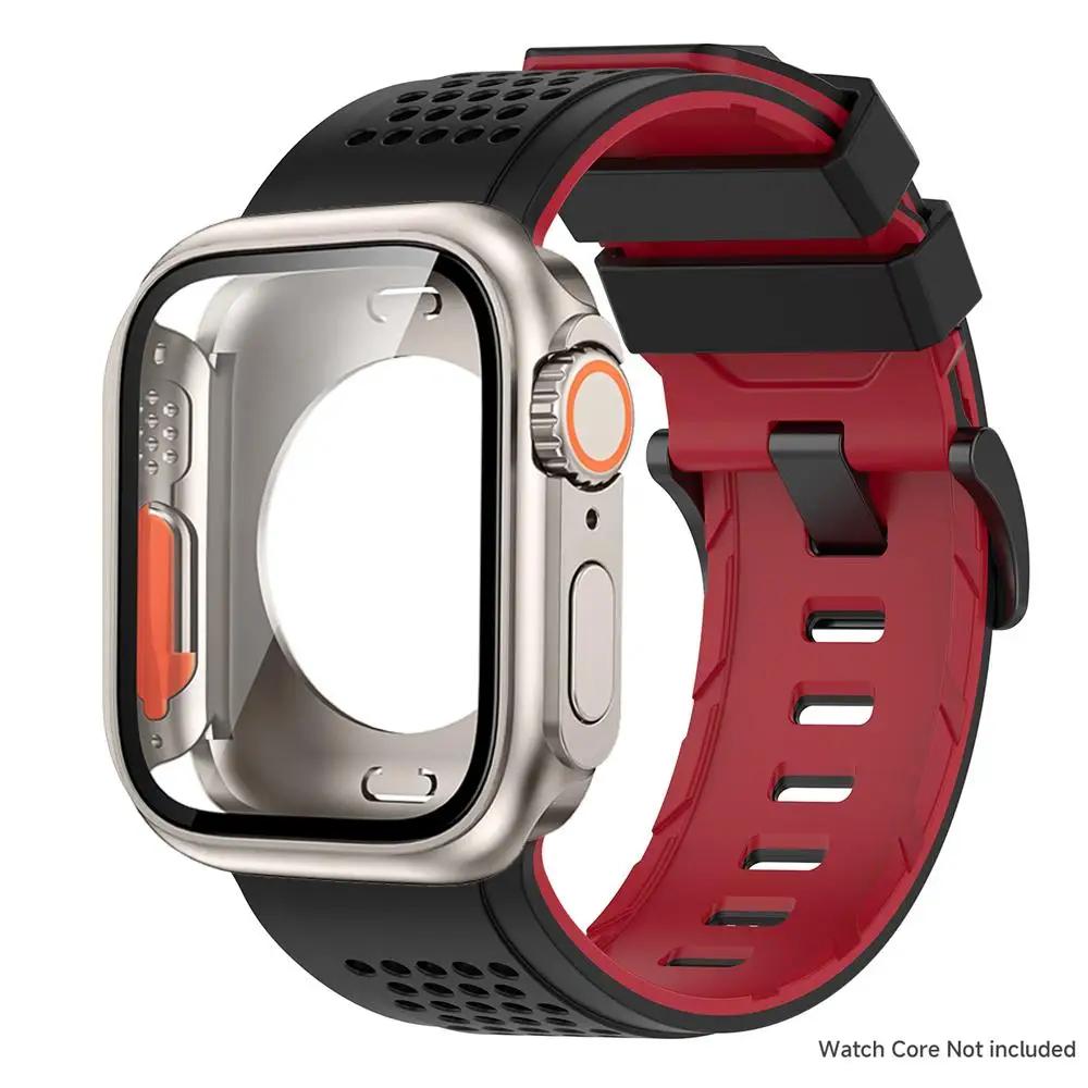 Case+Silicone Strap for Apple Watch Band Ultra 3 49mm 46 45 44 41mm Protective Case Bracelet for Iwatch 11 10 9 8 7 6 54 SE3