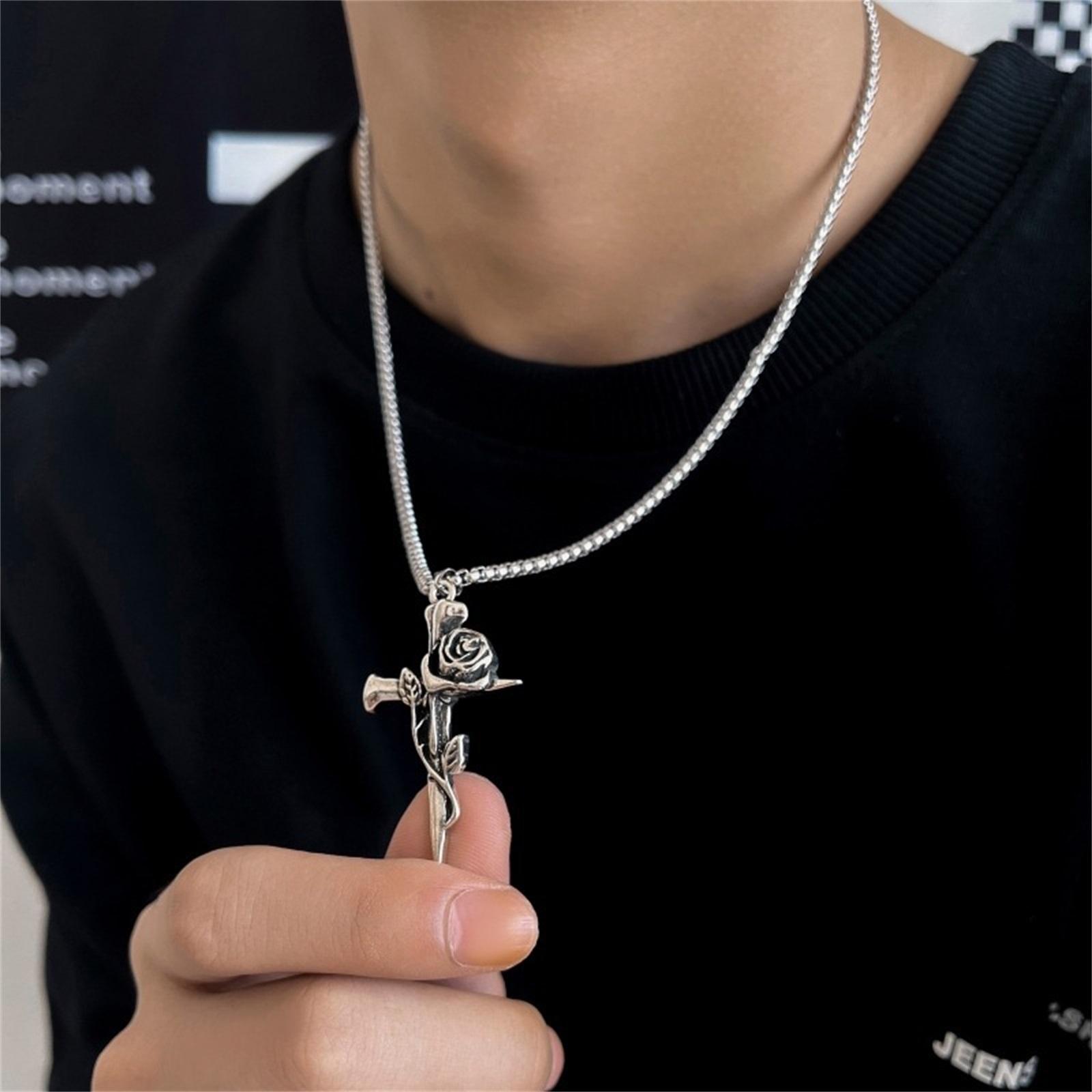 

, Unisex, Modern , Retro Street , Pendant Design, Fashionable Neck Chain For Couples. One Size