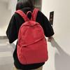 Canvas Backpack Women's Large Capacity Solid Color Student Schoolbag Men Travel Backpack