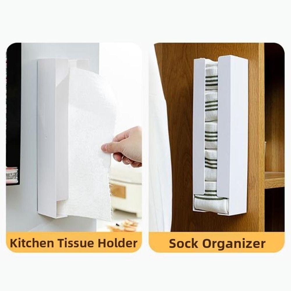 Wall Mounted Pocket Tissue Dispenser Plastic Mini Napkin Storage Box  Kitchen