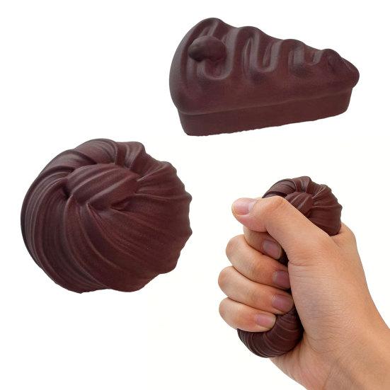 Chocolate Mousse Cake Squeeze Toy Anti-Anxiety Simulated Chocolate Cream Sensory Toy Simulation Food Photo Props