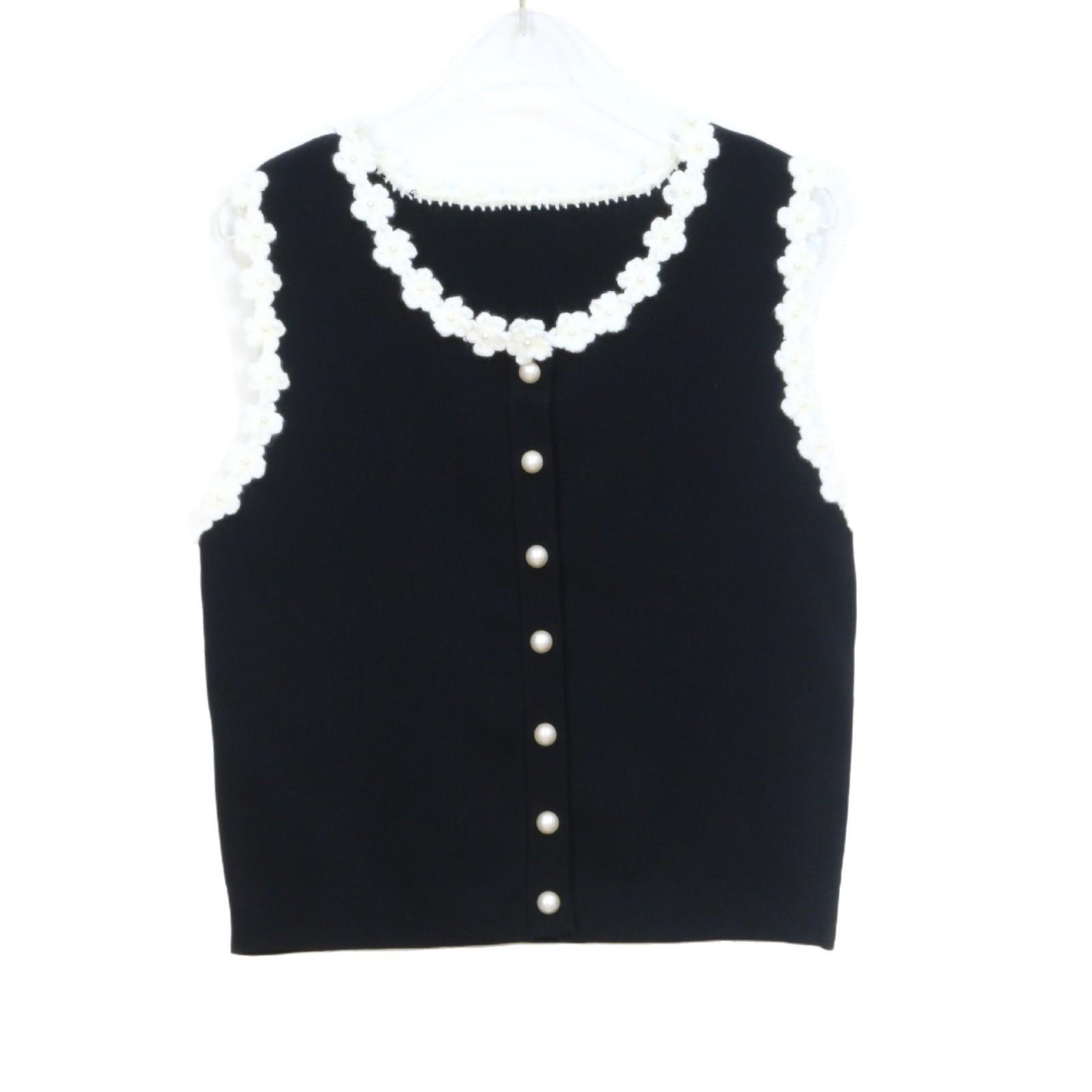 

S Family 25-летний юбилей Весенний вязаный кардиган с цветочной вышивкой и бисером L