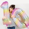 40 Zoll Regenbogenfarben Zahlen Folienballon 0-9 Ziffer Einhorn Thema Geburtstagsfeier Ballon Kinder 1. Globos Babyparty Dekoration