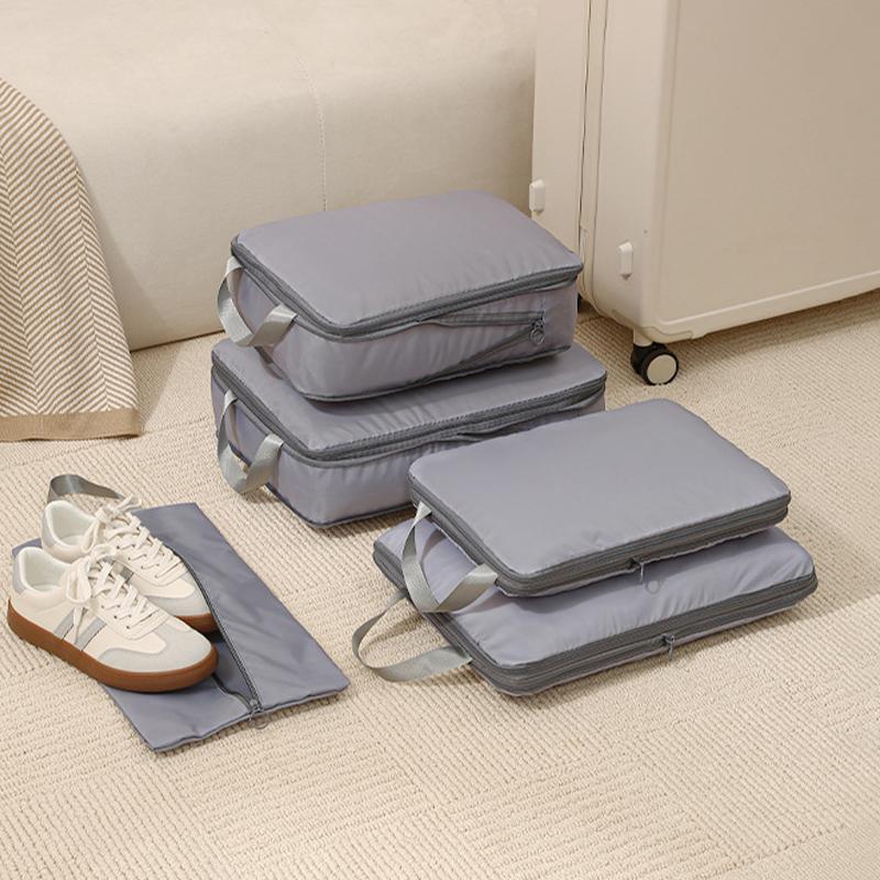 4Pcs Compressive Travel Storage Bags Thick Zipper Storage Bags Travel Accessories Travel Organizer Bags