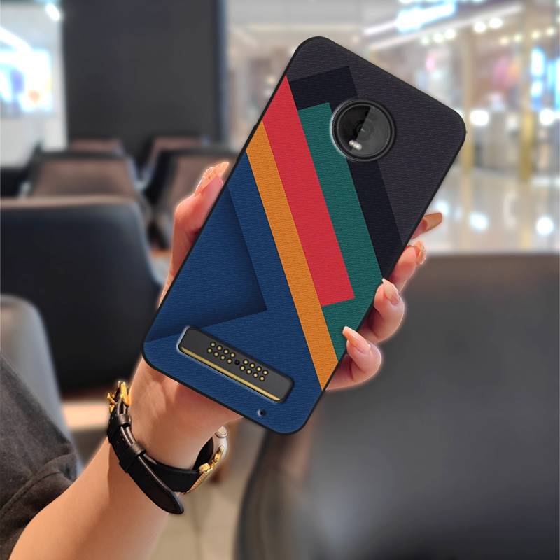 Protective Anti-knock Phone Case For MOTO Z4 Play Dirt-resistant Back Cover Graffiti Cartoon Shockproof Full wrap TPU