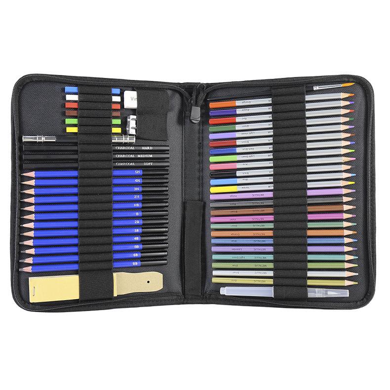 

51-Piece Colored Sketching and Drawing Pencil Set 51-Piece Set A синий