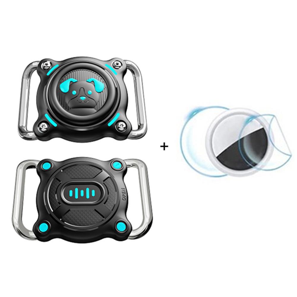 

Waterproof Pet Collar Case for AirTag Tracker PC and Metal Buckle Dog Collar Holder with 2pcs Film C