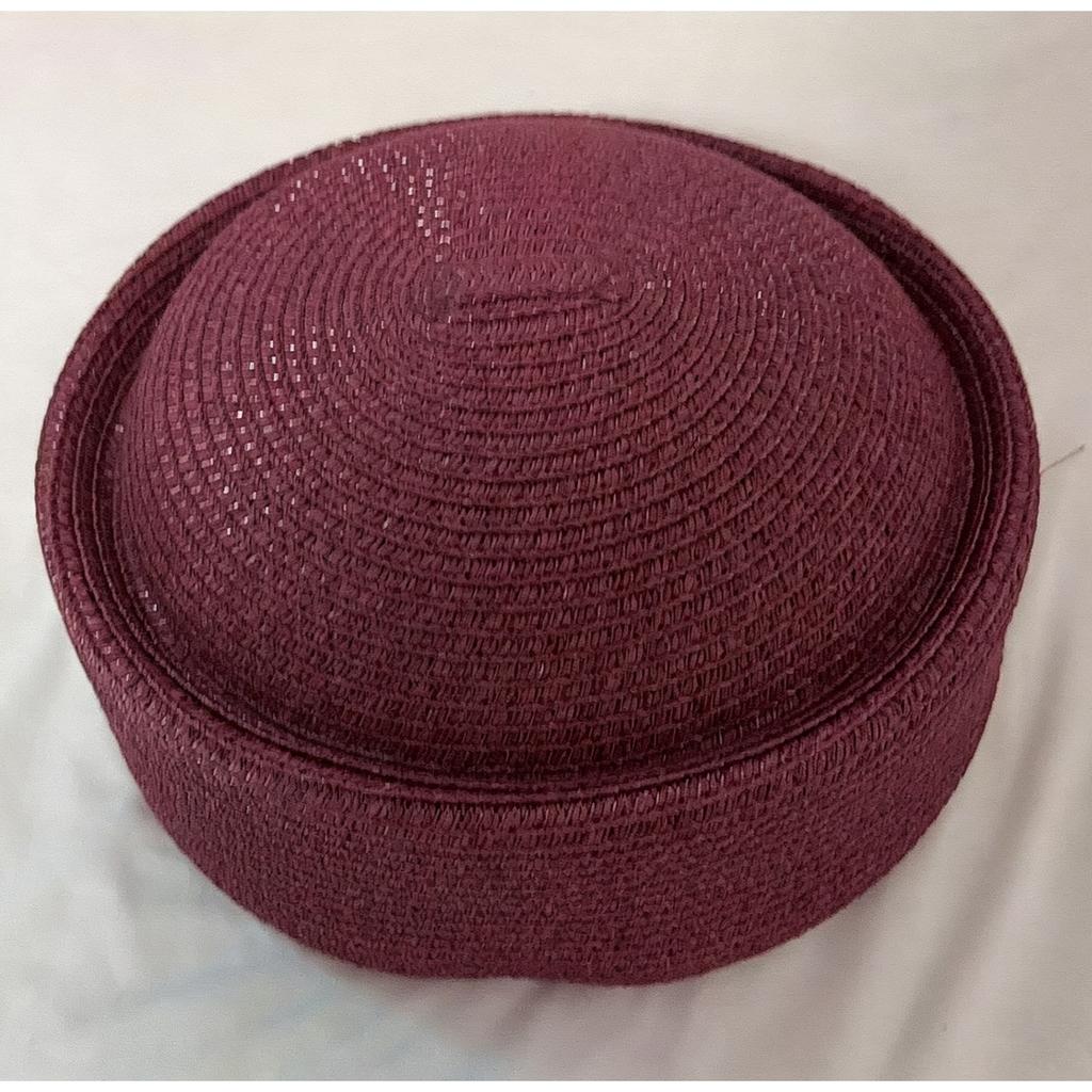 Women Vacation Straw Pillbox Hat Beret Style Round Crown Lightweight Breathable Summer Headwear for Outdoor Activities Travel