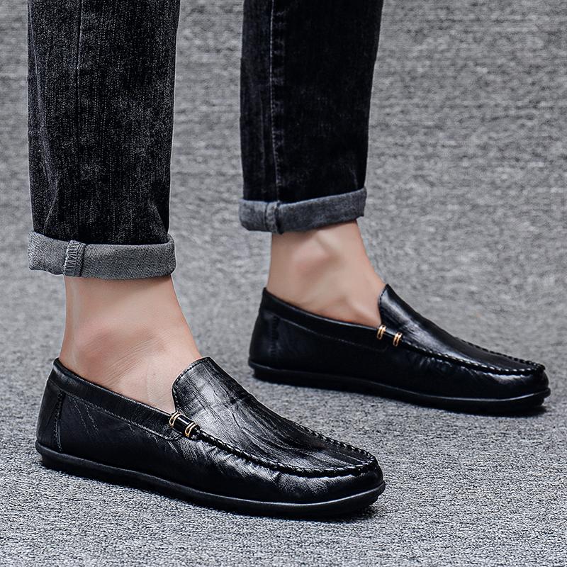 Fashion Men's Leather Casual Loafers Shoes Wedding Dress Shoes New Big Size Moccasins Shoes Suede Shoes High Quality Zapatos