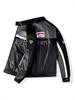 Men's PU Leather Motorcycle Racing Jacket with Velvet Lining - American Style Streetwear Outerwear