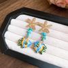 Ocean Style Starfish Stud Earrings Glass Summer Jewelry Gifts Trendy Animal Dangles  for Women