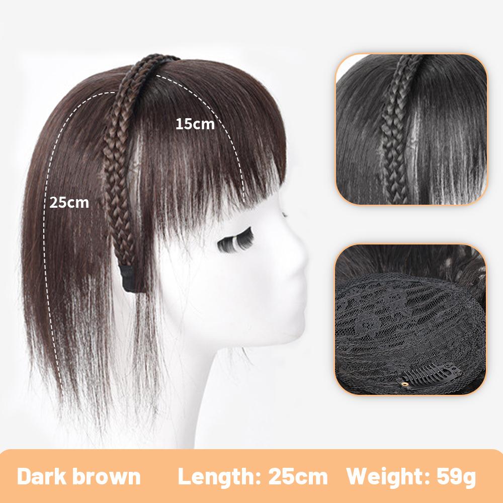 

Синтетический натуральный парик с челкой и косами, термостойкие накладные волосы, женские парики