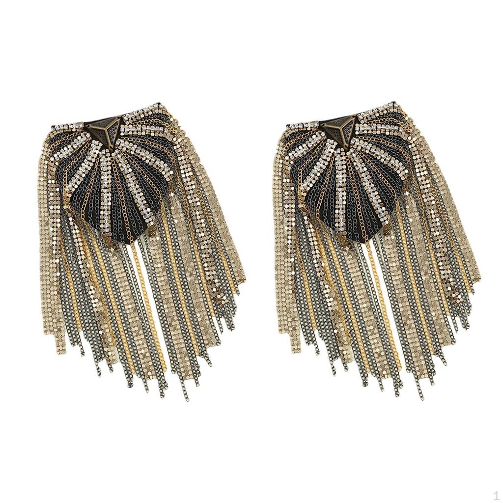 1 Pair Tassel Link Chain Epaulet, Formal Suit Jewelry Decorative Uniform Accessories Shoulder