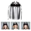 Tag der Toten Stirnband Gothic Kopfschmuck Schwarzer Schleier Krone Barock Tiara Krone Lolita Haaraccessoires Halloween Krone