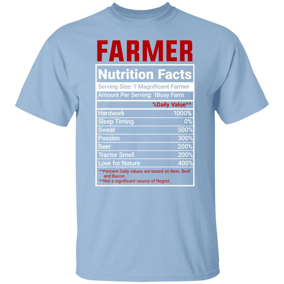 Funny Farmer Nutrition Facts T-Shirt XXXXL