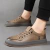 Moda Masculina Derme Casual Sapatos de Couro Antiderrapante Resistente ao Desgaste Sapatos Esportivos Moda Alta Qualidade Confortável Plano Slip-On Casual